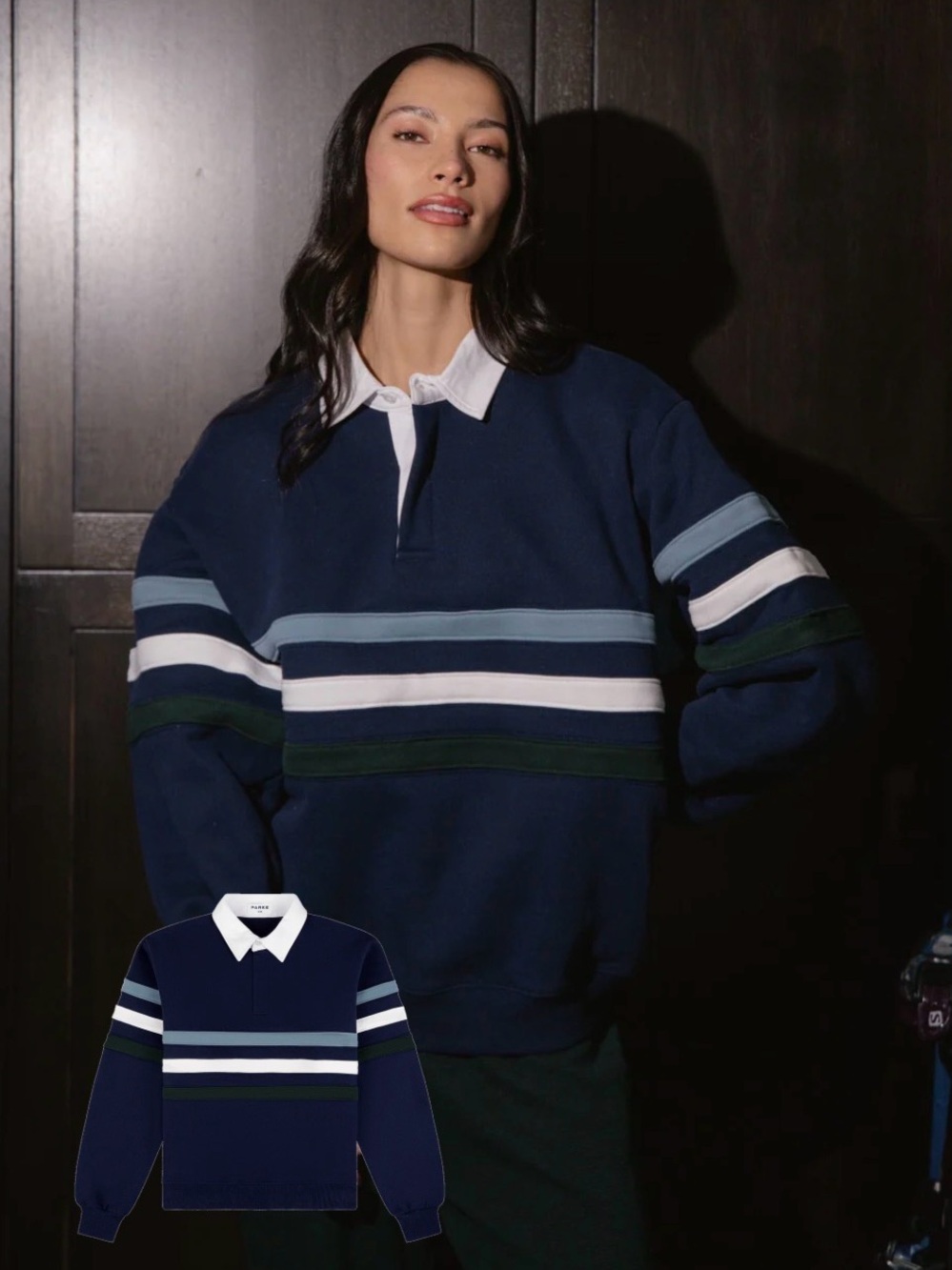 Parke Striped Rugby Sweatshirt - Picture 3 of 3